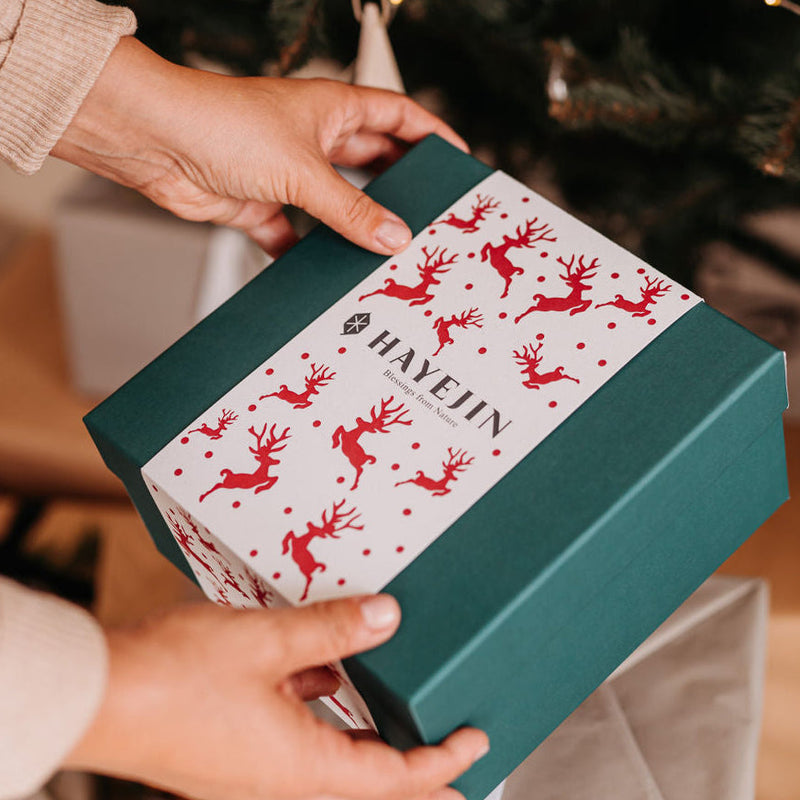 Díszdoboz karácsonyi papírpánttal